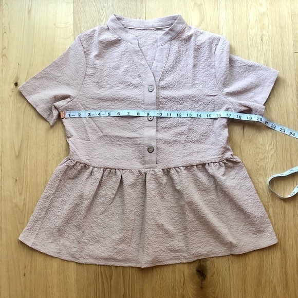 NEW SHEIN BEIGE PEPLUM BLOUSE -S - Picture 5 of 10